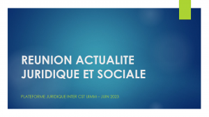 Réunion d’actualité juridique et sociale – Juin 2023