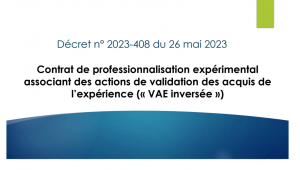 Réunion d'actualité juin 2023 - Contrat de professionnalisation expérimental
