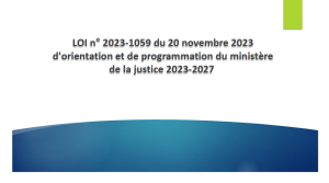 Réunion d'actualité Mars 2024 - Loi orientation et programmation ministère