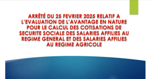 L’EVALUATION DE L’AVANTAGE EN NATURE POUR LE CALCUL DES COTISATIONS DE SECURITE SOCIALE DES SALARIES